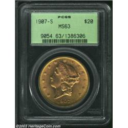 1907-S $20 MS63 PCGS.