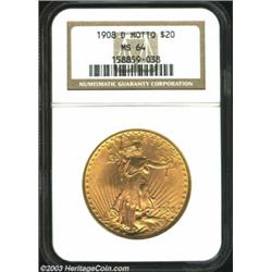 1908-D $20 Motto MS64 NGC.