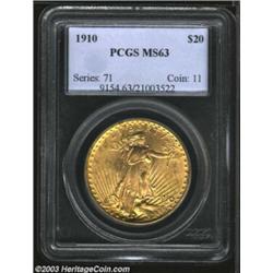 1910 $20 MS63 PCGS.