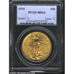 1910 $20 MS64 PCGS.