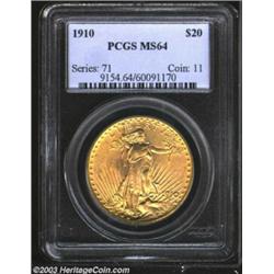 1910 $20 MS64 PCGS.