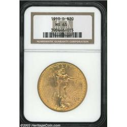 1910-D $20 MS63 NGC.