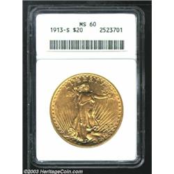 1913-S $20 MS60 ANACS.