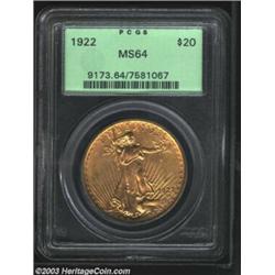 1922 $20 MS64 PCGS.