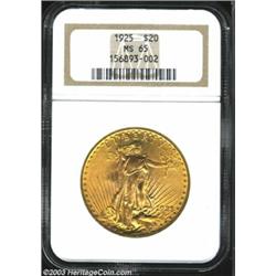1925 $20 MS65 NGC.