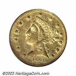 1861 $5 Clark, Gruber &amp; Co. Five Dollar AU58 PCGS.