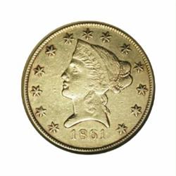 1861 $10 Clark, Gruber &amp; Co. Ten Dollar--Repaired--ANACS. AU Details, Net XF40.