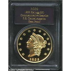 1855 $50 Kellogg &amp; Co. Fifty Dollar Restrike Gem Proof PCGS.