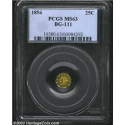 1856 25C Liberty Octagonal 25 Cents, BG-111, R.4, MS63 PCGS.