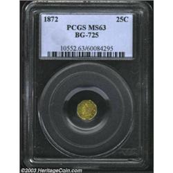 1872 25C Liberty Octagonal 25 Cents, BG-725, R.7, MS63 PCGS.