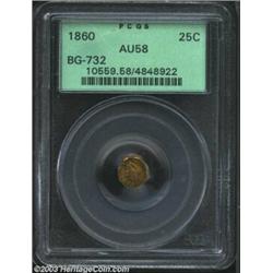 1860 25C Liberty Octagonal 25 Cents, BG-732, High R.6, AU58 PCGS.