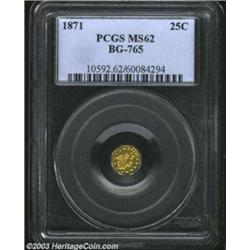 1871 25C Liberty Octagonal 25 Cents, BG-765, R.4, MS62 PCGS.