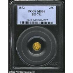 1872 25C Indian Octagonal 25 Cents, BG-791, R.4, MS64 PCGS.