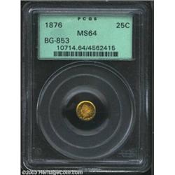 1876 25C Indian Round 25 Cents, BG-853, Low R.5, MS64 PCGS.