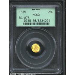 1875 25C Indian Round 25 Cents, BG-878, R.4, MS60 PCGS.