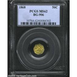 1868 50C Liberty Octagonal 50 Cents, BG-906, R.6, MS62 PCGS.