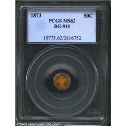 1873 50C Liberty Octagonal 50 Cents, BG-915, R.5, MS62 PCGS.