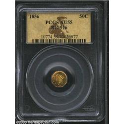 1856 50C Liberty Octagonal 50 Cents, BG-916, R.6, AU55 PCGS.