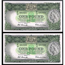 Australia, One Pound, Coombs/Wilson (1953) (R.33) HE/14 987203/4