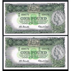 Australia, One Pound, Coombs/Wilson (1961) (R.34) HK/55 008575/6