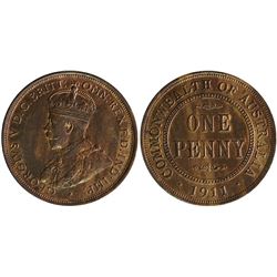 Australia, Penny, George V, 1911