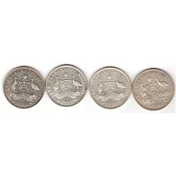 Australia, Florin, George V, 1925, 1926, 1927, 1928