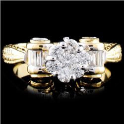 18K Gold 1.11ctw Diamond Ring