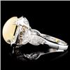 Image 3 : 18K Gold 2.14ct Opal & 0.48ctw Diamond Ring