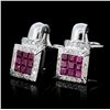 Image 2 : 18K Gold 2.37ct Ruby & 0.72ct Diamond Earrings