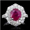 Image 2 : 18K Gold 3.23ct Ruby & 1.51ct Diamond Ring