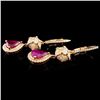 Image 2 : 18K Gold 2.68ctw Ruby & 0.83ctw Diamond Earrings