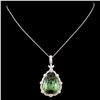 Image 1 : 18K Gold 21.63ct Tourmaline & 1.33ctw Diamond Pend