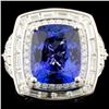 Image 1 : 18K Gold 7.74ct Tanzanite & 1.54ctw Diamond Ring