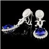 Image 2 : 18K Gold 7.82ct Tanzanite & 2.01ctw Diamond Earrin