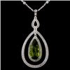 Image 2 : 14K White Gold 9.29ct Peridot & 1.95ct Diamond Nec