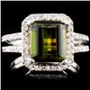 Image 1 : 14K Gold 3.41ct Tourmaline & 0.55ctw Diamond Ring