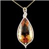 Image 2 : 14K Gold 41.37ct Citrine & 1.05ctw Diamond Pendant