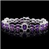 `14k Gold 31ct Amethyst 1.40ct Diamond Bracelet
