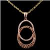 Image 2 : 14K Rose Gold 0.62ctw Fancy Color Diamond Pendant