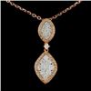 Image 1 : 14K Rose Gold 1.29ctw Fancy Color Diamond Pendant