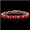 `14k Gold 36.23ct Ruby 1.50ct Diamond Bracelet