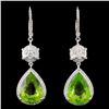 Image 1 : 14K White Gold 10.13ct Peridot & 0.88ct Diamond Ea