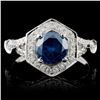 Image 1 : 18K White Gold 1.61ctw Fancy Color Diamond Ring