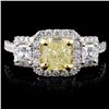 Image 1 : 18K White Gold 1.61ctw Fancy Color Diamond Ring