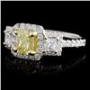 Image 2 : 18K White Gold 1.61ctw Fancy Color Diamond Ring