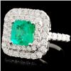 Image 2 : 18K White Gold 1.63ct Emerald & 0.98ct Diamond Rin