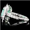 Image 3 : 18K White Gold 1.63ct Emerald & 0.98ct Diamond Rin