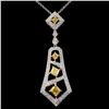 Image 1 : 18K White Gold 1.15ctw Fancy Color Diamond Pendant