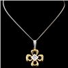 Image 1 : 18K Two Tone Gold 0.30ct Diamond Pendant