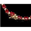 Image 2 : `14k Gold 28ct Ruby 1.20ct Diamond Necklace